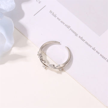 R614 - Silver Floral Ring